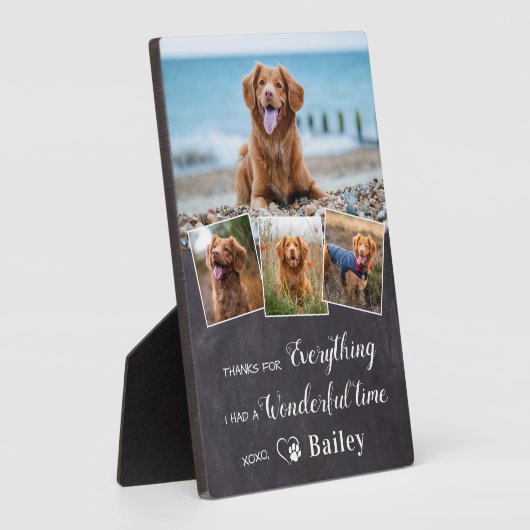 Plaque Photo Mémorial Rustique Pour Animaux De Compagnie Du Chi (Côté)