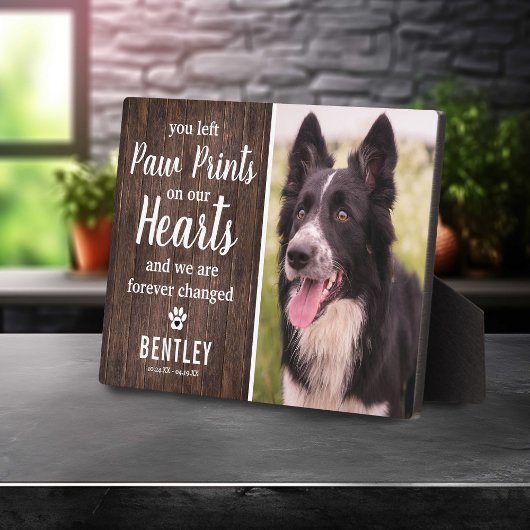 Plaque Photo Mémorial rustique pour animaux de compagnie | Souv