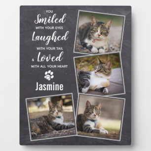 Plaque Photo Mémorial rustique pour chat disparu