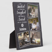 Plaque Photo Mémorial rustique pour chat disparu (Côté)