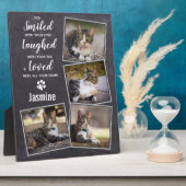 Plaque Photo Mémorial rustique pour chat disparu (Côté)