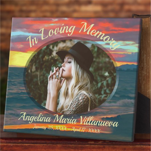 Plaque Photo Memorial Sunset Day 1490