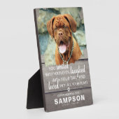 Plaque Photo Mémorial tendance gris rustique pour animal de com (Côté)