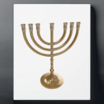 Plaque Photo menorah dorée<br><div class="desc">Menora,  channukah,  métallisé or,  hannukah,  hébreu,  fêtes,  juif,  judaïsme,  menorah,  chanukah,  hannuka,  channuka,  christmukah,  christmukkah,  judaica rabbin</div>