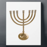 Plaque Photo menorah dorée<br><div class="desc">Menora,  channukah,  métallisé or,  hannukah,  hébreu,  fêtes,  juif,  judaïsme,  menorah,  chanukah,  hannuka,  channuka,  christmukah,  christmukkah,  judaica rabbin</div>