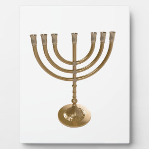 Plaque Photo menorah dorée