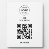 Plaque Photo Menu Code QR | Créez votre propre contact moderne (Devant)