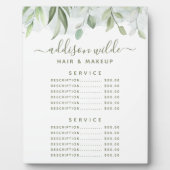 Plaque Photo Menu des prix de la verdure aquarelle rustique (Devant)