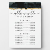 Plaque Photo Menu Prix Aquarelle Noir Et Or (Devant)