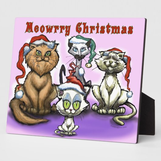 Plaque Photo Meowry Christmas Cats (Côté)