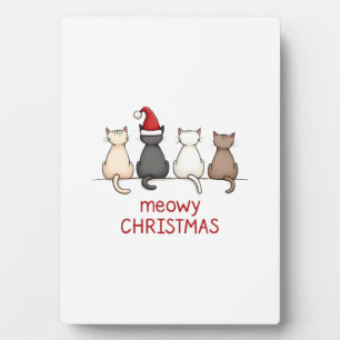 Plaque Photo Meowy Catmas Chat Noël Mignon Chatons Chats Père N