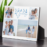 Plaque Photo Mer et salutations Bleu Nautique Multiphoto<br><div class="desc">Capturez une décontractée nautique cool et une ambiance côtière de ce fleur de mer de vacances avec notre collection de vacances de Noël inspirée de la mer côtière. Design dispose d'un plan de quatre photos pour afficher vos belles photos de famille et de vacances. "Mer et Salutations" est conçu dans...</div>