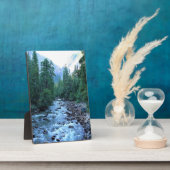 Plaque Photo Merced river by Happy Isles, Yosemite, CA (Côté)