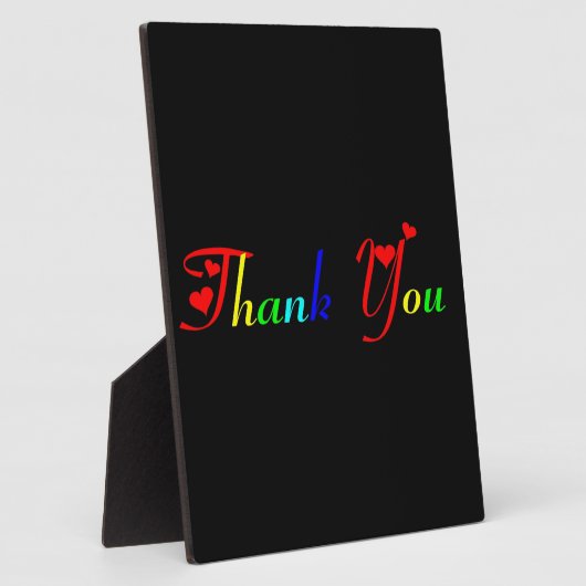 Plaque Photo Merci aux Coeurs rouges (Côté)