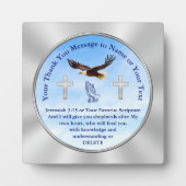 Plaque Photo Merci Cadeau pour Pasteur, Amis, Famille, Bible (Devant)