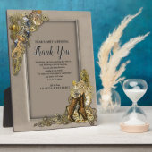 Plaque Photo Merci de vapeur gothique-or sur cuir (Côté)