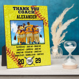 Plaque Photo Merci Entraîneur, Photo personnalisée & nom des co