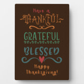 Plaque Photo Merci, Grateful, Bon thanksgiving ! (Devant)