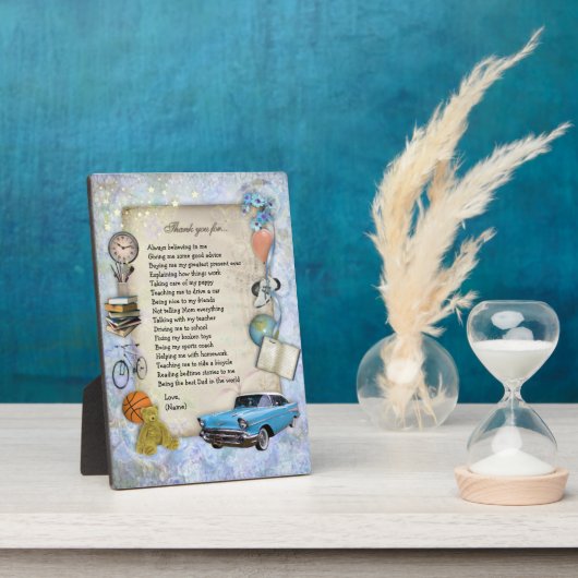 Plaque Photo Merci Papa (Côté)