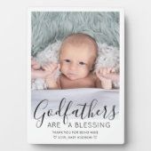 Plaque Photo Merci parrain Christening ou Baptême Photo (Devant)