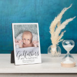 Plaque Photo Merci parrain Christening ou Baptême Photo<br><div class="desc">Une façon sérieuse de remercier le parrain de votre bébé est de lui donner un cadeau photo élégant de son parrain qu'il peut sauver comme gardien. L'image et le libellé de ce modèle sont simples à personnaliser, y compris la citation qui dit "Les pères-Dieu sont une bénédiction, merci d'être les...</div>