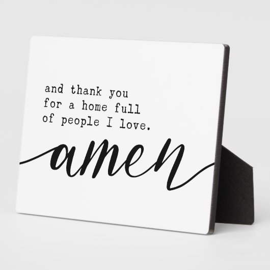 Plaque Photo Merci pour une maison pleine de gens que j'aime Am (Côté)