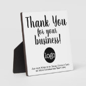 Plaque Photo Merci pour votre entreprise avec logo et contact (Recto)