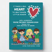 Plaque Photo Merci, professeur. Enfants et devis scolaires (Devant)