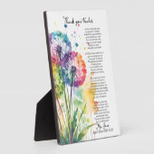 Plaque Photo merci professeur retraite poème de dandelion (Côté)