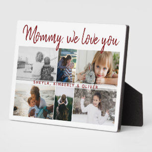 Plaque Photo Mère avec enfants et famille Maman 6 Photo Collage