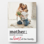 Plaque Photo Mère coeur de la photo de famille (Devant)