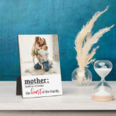 Plaque Photo Mère coeur de la photo de famille (Côté)