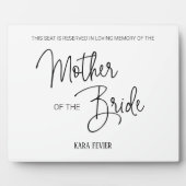 Plaque Photo Mère de la mariée Chaire Réservée Mariage Memorial (Devant)