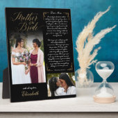 Plaque Photo Mère de la mariée Photos Mariage Mémoire Keepsaké (Côté)