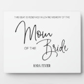 Plaque Photo Mère de l'épouse Chaire Réservée Mariage Memorial (Devant)