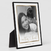 Plaque Photo Mère EST. Elégante photo Black & Gold Frame (Côté)