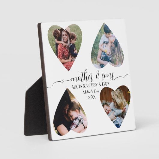 Plaque Photo Mère fils Script Love Keepsaké Cadeau Collage (Recto)