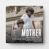 Plaque Photo Mère mignonne moderne Définition et photo (Devant)