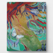 Plaque Photo Mermaid Nage avec Papillons Imaginaire Art (Devant)