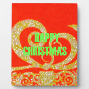 Plaque Photo Merry Christmas Golden Red Snowflex.jpg