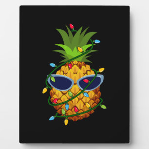 Plaque Photo Merry Xmas Pineapple Christmas Tree Lights