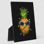 Plaque Photo Merry Xmas Pineapple Christmas Tree Lights (Côté)