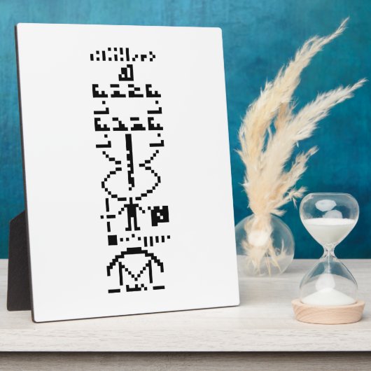 Plaque Photo Message binaire Arecibo 1974 (Côté)