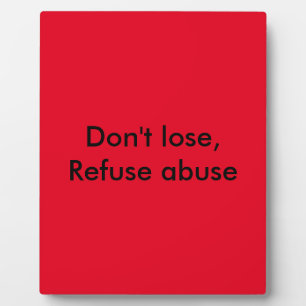 Plaque Photo Message contre les abus