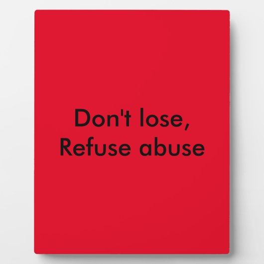 Plaque Photo Message contre les abus (Devant)