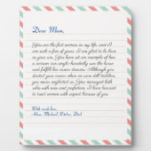 Plaque Photo Message d'amour manuscrit dans un simple cahier (Devant)