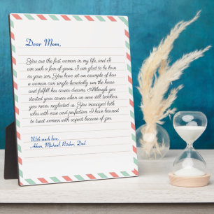 Plaque Photo Message d'amour manuscrit sur un cahier simple