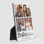 Plaque Photo Mete Besties Forever Custom Name 4 Photo Collage (Côté)
