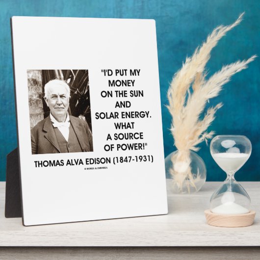 Plaque Photo Mets Mon Argent Sur Sun Solar Energy Source D'Éner (Côté)