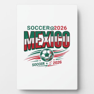Plaque Photo Mexique Football 2026 Football Gras Pays Typograph